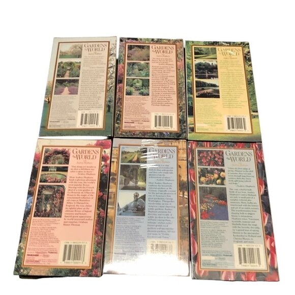 GARDENS OF THE WORLD WITH AUDREY HEPBURN PBS SERIES COLLECTORS EDITION SET 6 VHS - Picture 4 of 4